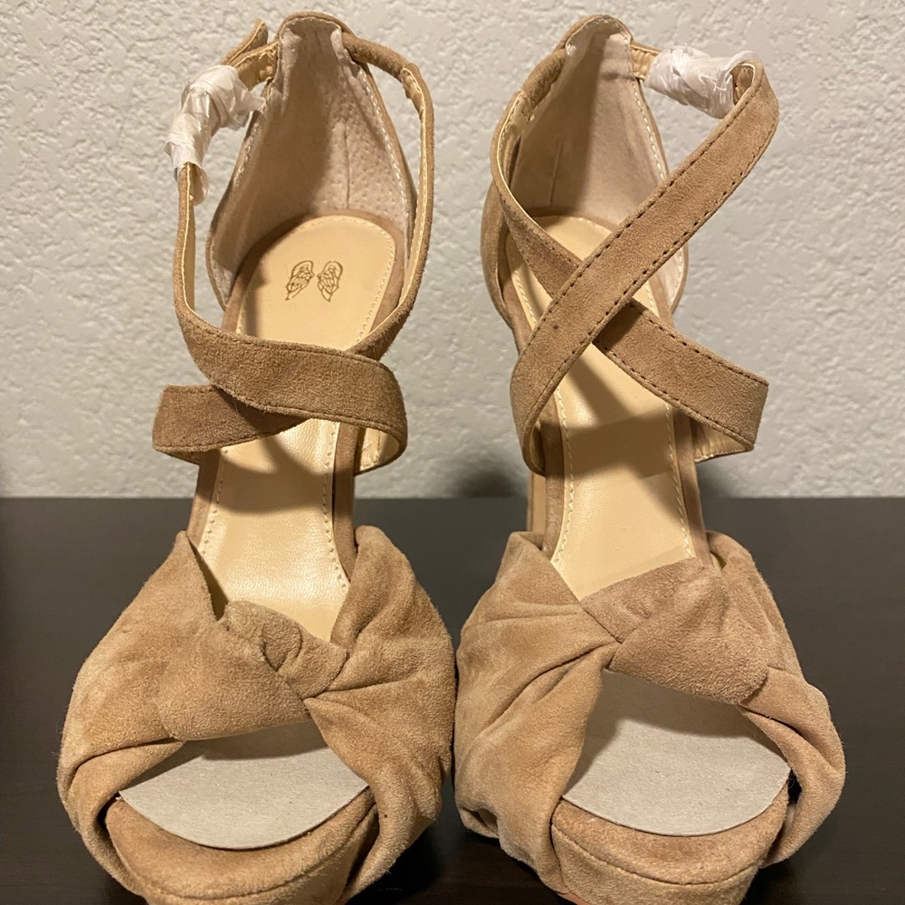 Colin Stuart Victoria’s Secret cross strap suede stiletto spike pump